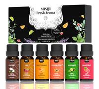 MISIJI Essential Oils Set-frutta Essential Oils for Diffuser for Home,Diffuser Oils Scents for Aromatherapy, Laundry, Candle&Soap Making,Humidifiers 6 X 10 ML