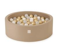 MISIOO - Bagnetto per palline per bambini dai 1 anno in su, rotondo, in velluto, con 200 palline, perfetto per i bambini, 90 x 30 cm, divertimento per i più piccoli, design sicuro