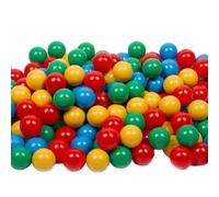 MISIOO Palline da bagno per palline, 500 pezzi, multicolore, diametro 6 cm, palline di plastica realizzate in 100% LDPE, giocattolo per bambini, rosso, verde, blu, giallo
