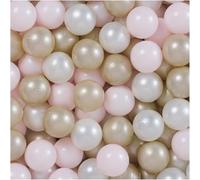 MISIOO Palline per bagno di palline, 150 pezzi, diametro 6 cm, palline di plastica in 100% LDPE, rosa chiaro/perline/oro, perfette per giocare in sicurezza nella cameretta dei bambini