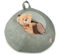 MISIOO Rivestimento per pouf per bambini per animali di peluche, contenitore per giocattoli e borsa per fagioli in uno, tessuto di velluto lavabile, con cerniera, organizer per peluche per camera dei