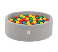 MISIOO Smart piscina di palline 90 x 30 cm, 200 palline da 6 cm, rotonde per bambini piccoli (grigio: multicolore)
