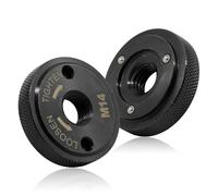 MISIQIMA 2 dadi a serraggio rapido, colore nero, M14, per smerigliatrice angolare come AEG, Black & Decker, Dewalt, Flex, Hitachi, Metabo, Makita, ecc