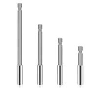 MISIQIMA Set di 4 prolunghe con inserti magnetici da 60 mm, 75 mm, 100 mm, 150 mm, prolunga magnetica per cacciaviti elettrici e pneumatici