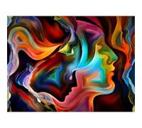 MISITU Puzzle 1000 pezzi per adulti arte puzzle 1000 per bambini dai 14 anni in su, facce d'arte astratte classico puzzle regalo