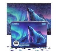 Misitu Puzzle 1000 pezzi per adulti - Orso polare sotto Aurora - 70 x 50 cm puzzle decorazione per la casa
