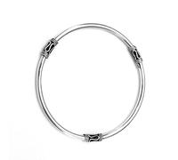 MISIY Bracciale in Argento Sterling 925, Gioielli in Argento da Donna, Bracciale in Argento Sterling 925 Slave Bali Balinese Bangle Circonferenza 22 cm / 70 mm di Diametro