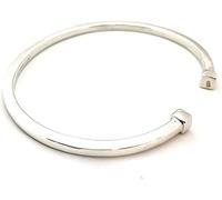 MISIY Bracciale Rigido in Argento Sterling 925, Gioielli in Argento da Donna, Bracciale Rigido a Tubo Quadrato in Argento Sterling 925 Circonferenza 20 cm