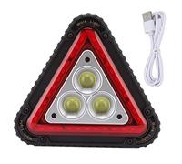 Miskall COB Work Light Triangle, Multifunctional Warning Red Floodlight USB Charging Car Repairing Floodlight for Car Emergency ABS Material 18x16x5cm