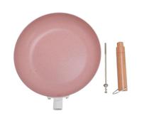 Miskall Frying Pan, White Anti Stick Universal Multifunctional Frying Skillet for Induction Cooktops Aluminum Alloy Solid Wood Handle Lightweight Compact Size Ideal for Small Families (26CM)