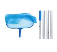 Miskall Pool Skimmer Net, Adjustable Length Professional Swimming Pool Cleaning Net for Ponds And Fountains Sturdy Plastic Aluminium Alloy 39.2x30cm 15.4x11.8in Includes 4 Poles