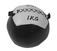 Miskall Soft Balls, Weighted Wall Ball 2.2lb 1KG PU Leather Fitness Weight Ball for Strength Stretch Training (Argento Nero)