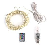 Miskall Stringa di luci a LED a 16 Colori, 33ft USB Che Cambia Colore Scintillio di luci a Filo di Fata Stellata con Telecomando per la Decorazione dell'interno dell'albero della Stanza