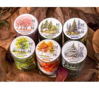 MisKepaa Adesivi Scrapbooking Tape with Forest, 6 Rolls PET Washi Tape Set, Journaling Kit for Scrapbooking, Journaling, Bullet Journal, DIY Crafts, Gift Wrapping, Painting