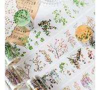 MisKepaa Scrapbooking Accessori Kit, 3 Rolls PET Plant Washi Tape Stickers, Fiori Tapes for Scrapbook, Bullet Journal, Scrapbooking, DIY Crafts, Painting (Mountain Wildflower Branches 2)