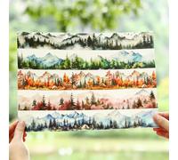 MisKepaa Scrapbooking Accessori Kit Completo for Mountain and Forest, 6 Rolls PET Washi Tape Set, Scrapbook Stickers for Scrapbooking, Journaling, Bullet Journal, DIY Crafts, Gift Wrapping, Painting