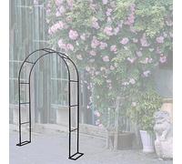 MISKYN Arco da Giardino Telaio in Metallo 120CM 140CM 180CM 240CM 350CM Largo Arco per Rose Rampicanti con Basi, Facile Montaggio, Piante Rampicanti Supporto Traliccio Pergolato,Nero,W1.8M*H2.2M