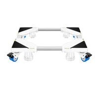 MiSMiAO Base lavatrice regolabile, pad ammortizzante, base frigorifero, base aria condizionata, base staffa lavatrice, larghezza regolabile 55-75 centimetri, bianco[11cm]