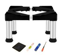 MiSMiAO Supporto frigorifero, base, 4 robusti piedini in acciaio inox, base frigorifero regolabile, base multifunzione lavastoviglie e asciugatrice, ampia gamma di applicazioni, nero[29-32cm]