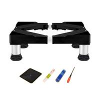 MiSMiAO Supporto frigorifero, base, 4 robusti piedini in acciaio inox, base frigorifero regolabile, base multifunzione lavastoviglie e asciugatrice, ampia gamma di applicazioni, nero[14-17cm]