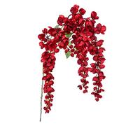 MISNODE 2 pezzi artificiali di seta glicine fagiolo fiore vite, 38,2 pollici simulazione glicine Doubut ghirlanda, finto ratta finto appeso catena fiore stringa, rosso
