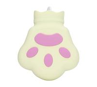 MISNODE Borsa per Acqua Calda con Zampa D'Orso, Simpatica Borsa per Acqua Calda in Silicone per Riscaldamento a Microonde, Previene Le Perdite a Prova di Esplosione Mani Carine Nella(Giallo pallido)