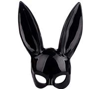 MISNODE - Maschera da coniglio per coniglio e coniglio, colore nero, per adulti, per mascherare la maschera da coniglio o orecchie