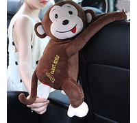 MISNODE Porta fazzoletti per auto, scatola di fazzoletti a forma di scimmia, dispenser di fazzoletti di carta in peluche, organizer per asciugamani da appendere con animali, G
