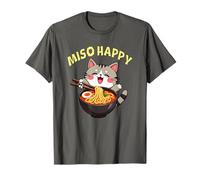 Miso Happy, gioco di parole, cibo giapponese anime Cat Ramen Bowl Maglietta