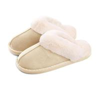 Misolin Pantofole Scamosciate da Donna Uomo Invernali Interne Ciabatte Casa Morbida Autunno Inverno Memoria Schiuma Pavimento Indoor Outdoor,Sand L(290)=40.5/42 EU