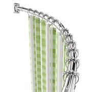 Misounda Asta per tenda da doccia curva in acciaio inox 304 estensibile in acciaio regolabile per bagno, vasca da bagno, guardaroba, spogliatoio, ecc. (forma curva, 110-180cm)