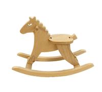 misppro Cavallo a dondolo in legno, scultura in miniatura, ornamento da scrivania, regalo di compleanno per asilo, ufficio, portico, patio
