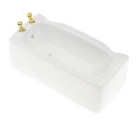 misppro Vasca da bagno quadrata in ceramica bianca 1/12, mini vasca da bagno per casa delle bambole, mobili in miniatura per la decorazione domestica