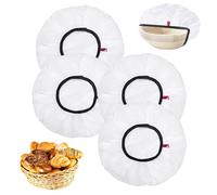 Mispudin 4 Pezzi Coperchi per Lievitazione ø 28 cm, Riutilizzabile Cuffia Alimentare per Lievitazione, Copri Alimenti con Elastico per Cestino Lievitazione Pane, Accessori per Lievitazione Pane