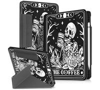 Miss Adola Custodia per iPad 9a/8a/7a generazione da 10,2" con portapenne, per ragazzi, ragazze, donne, uomini, carino, cartone animato, simpatica, divertente, con supporto per tablet Apple iPad
