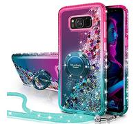 Miss Arts Cover Galaxy S8,[Silverback] Custodia Glitter di in TPU con Supporto, Pendenza Colore Diamond Liquido Cover Case per Samsung Galaxy S8 -Verde