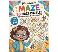 Miss Ava J's 30 Mazes for Preschool and Kindergarten Ages 3-6: Easy, Fun and Challenging Mazes to Build Confidence, Focus & Early Learning Skills | ... Included | Certificate of Achievement