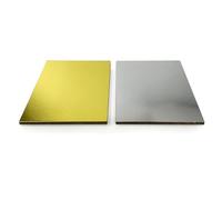Miss Bakery's House® Cake Board - 3 mm - 30x40 cm - Argento e Oro - 3 Pezzi - Sottotorta Rettangolare - Rivestita - Lucido - Utilizzabile su Entrambi i Lati - per Torte a più Piani