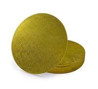 Miss Bakery's House® Cake Drum - 12 mm - Ø 30 cm - dorato - 5 pezzi - sottobicchieri per torta - piatto - spesso - resistente - rivestito - rotondo