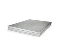 Miss Bakery's House® Cake Drum - 12 mm - 35x30 cm - argento - 3 pezzi - sottobicchieri per torta - piatto - spesso - resistente - rivestito - rettangolare