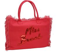 Miss Beach Borsa Mare Donna XL con Zip - Shopper Spiaggia Grande Canvas con Pochette