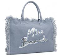 Miss Beach Borsa Mare Donna XL con Zip - Shopper Spiaggia Grande Canvas con Pochette