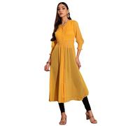 Miss Chase Maxi top da donna con scollo a V e maniche a 3/4, Giallo senape, 50