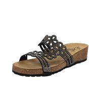 Miss Desire Sandali Con Zeppa Nero - Donna Scarpe Ciabatte Zeppa