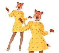Miss Fox Costume Da Festa Per Donne Con Libro E Maschera Di Volpi