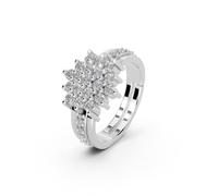 Miss Highness Anelli regolabili in argento puro 925 per donne e ragazze | Regalo per donna | Con certificato di autenticità e timbro 925 (anelli da donna P2), Argento, Zirconie sintetico