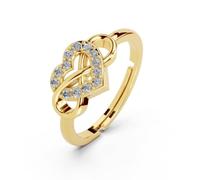 Miss Highness Anello in argento Sterling 925 per donne e ragazze, anello con promessa a cuore, misura regolabile, gioiello minimale con certificato di autenticità, compleanno, anniversario, regalo per