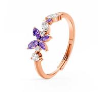 Miss Highness Anello in argento Sterling 925 per donne e ragazze, con farfalla, misura regolabile, con certificato di autenticità e timbro 925, regalo per moglie e fidanzata, compleanno, anniversario
