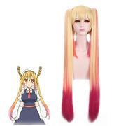 Miss Kobayashi's Dragon Maid Tohru Parrucca cosplay Lunghe parrucche sintetiche dritte Anime Kobayashi san Chi no Maid Dragon Capelli finti