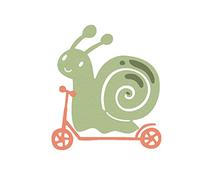 MISS KUTY ZAG - Fustella sottile per bambini a lumaca con monopattino 2u. Per tagliare carta, cartoncino, EVA e fogli di alluminio per progetti di cartoleria, scrapbooking e artigianato